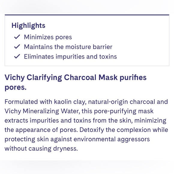Vichy Clarifying Charcoal Detox Mask - Picture 3 of 7
